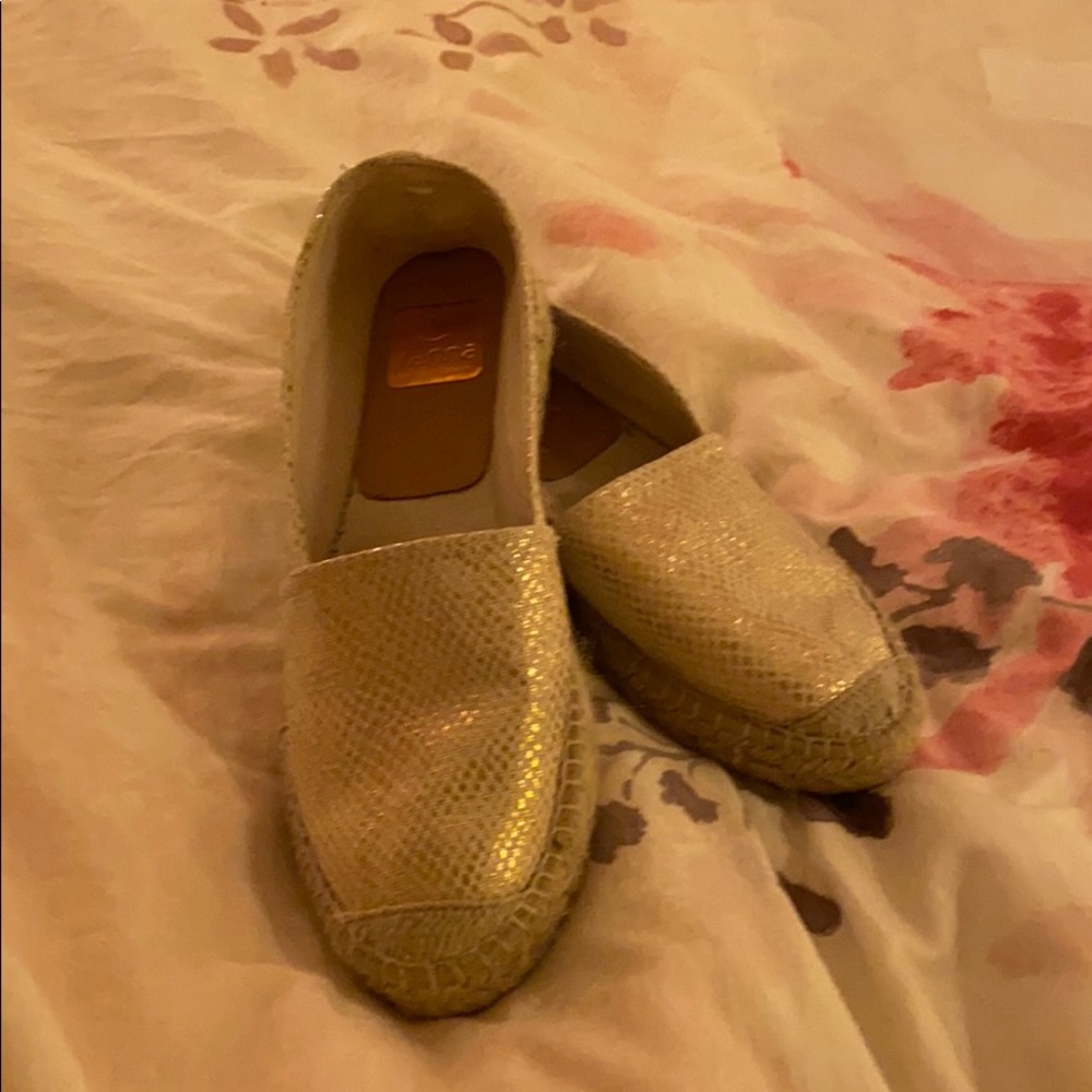 Gold espadrilles